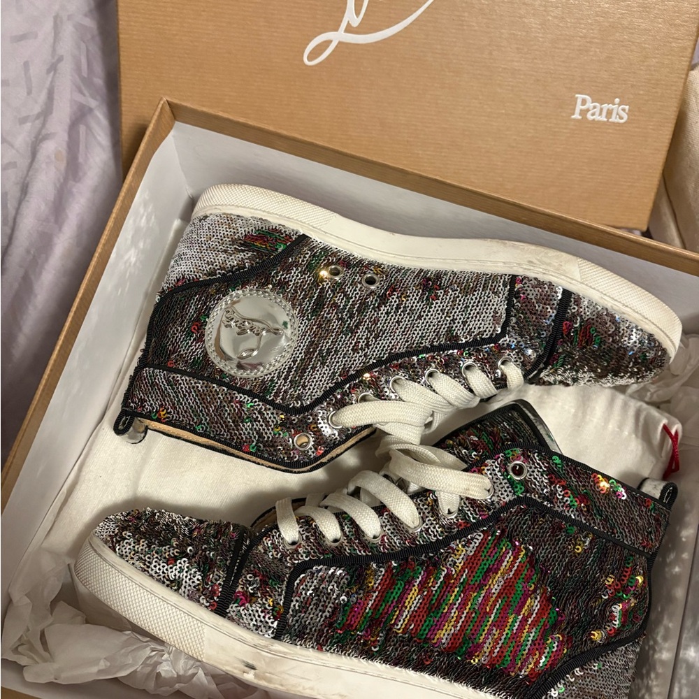 Christian Louboutin Multicolor Sequin Sneakers
